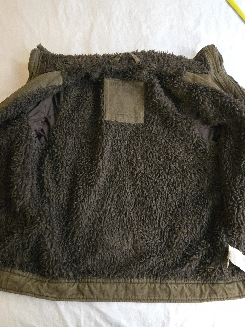 Hollister Olive Green Military Field Jacket Sherpa Lined Button Front MKY